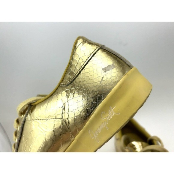 Adidas JS Rod Laver Jeremy Scott Gold Sneakers D65861 Men's 7.5 Snakeskin Shoes‎ - Picture 9 of 16